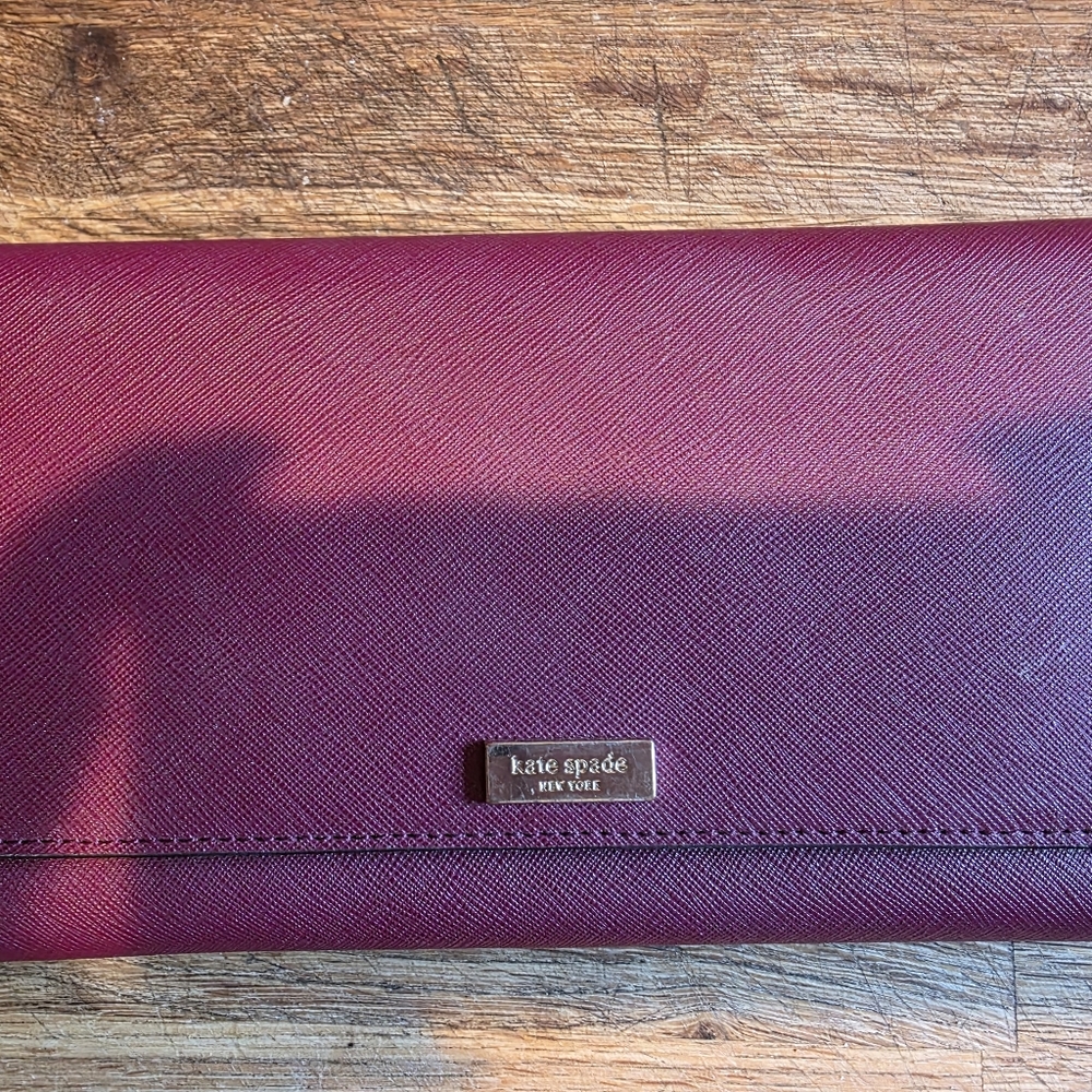 Kate Spade Deep Red Clutch Wallet